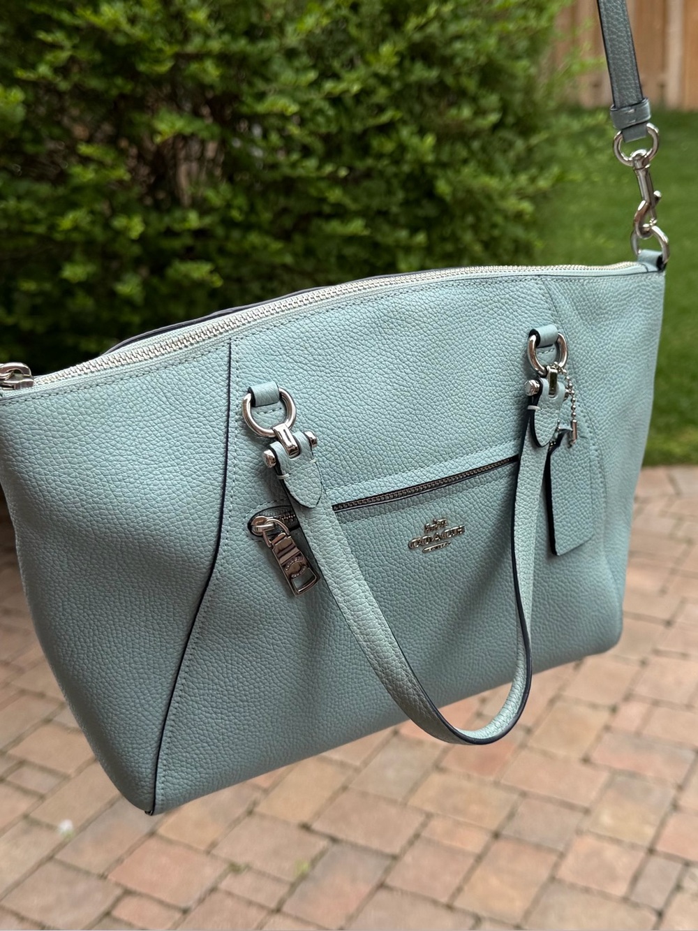 Coach Prairie Satchel Blue Leather Shoulder Bag - Picture 8 of 8